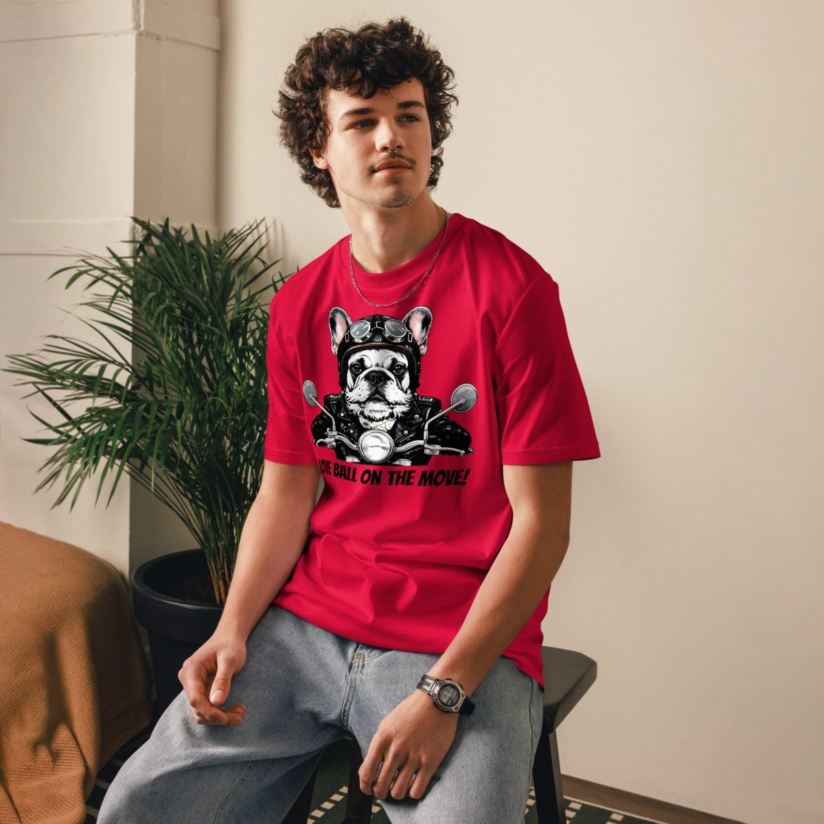 T-shirt Bio | Aventurier Bouledogue Français Motard - Felpatee - t-shirt durable - Felpatee