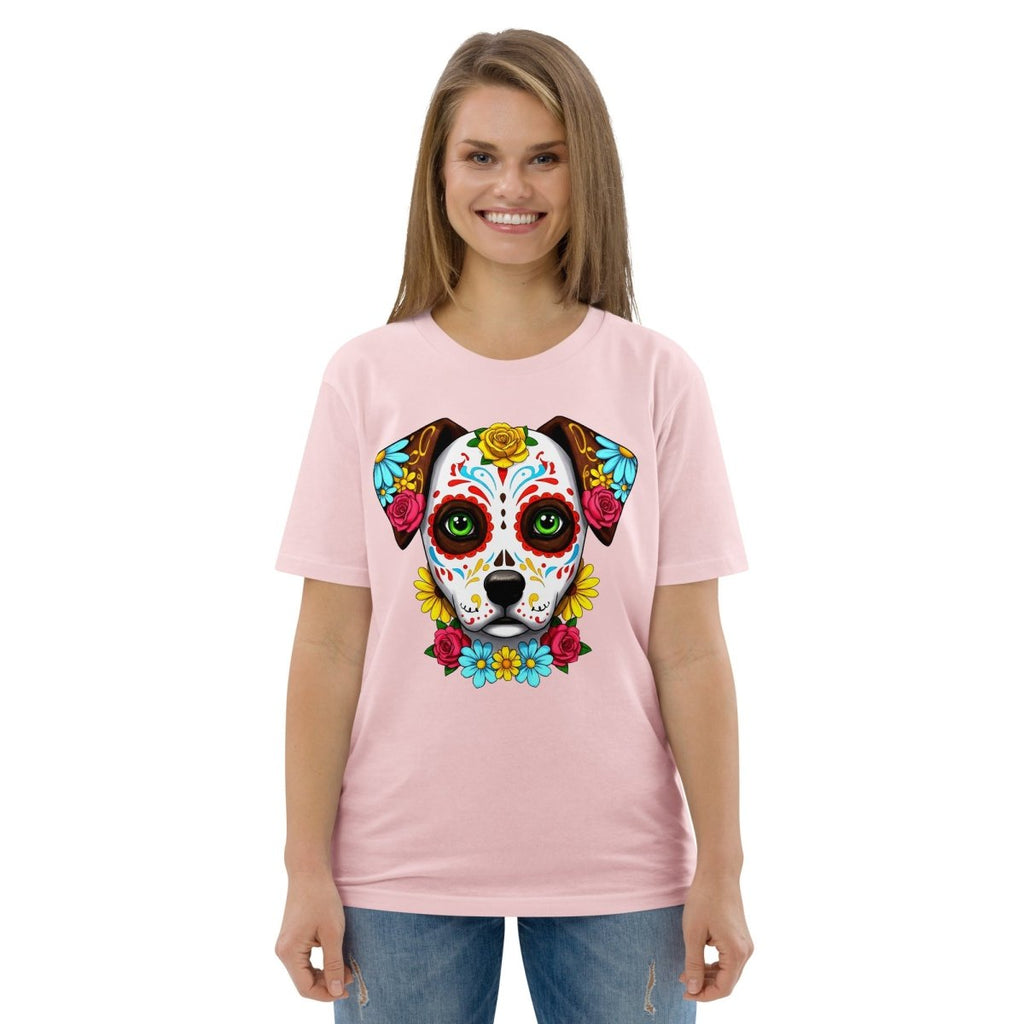 T-shirt Bio | Chien Calavera Fleuri - Felpatee - t-shirt durable - Felpatee
