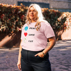 T-shirt Bio | Peace Love Cat - Felpatee - t-shirt durable - Felpatee