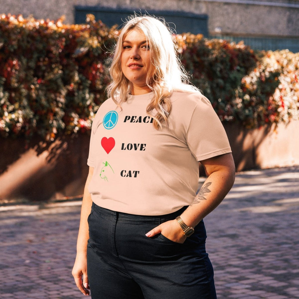 T-shirt Bio | Peace Love Cat - Felpatee - t-shirt durable - Felpatee