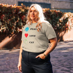 T-shirt Bio | Peace Love Cat - Felpatee - t-shirt durable - Felpatee