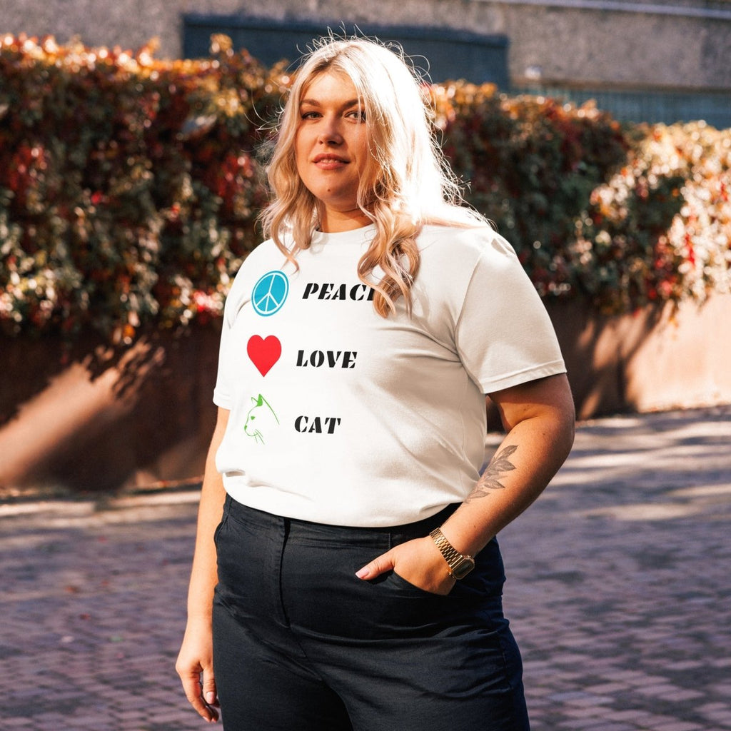 T-shirt Bio | Peace Love Cat - Felpatee - t-shirt durable - Felpatee
