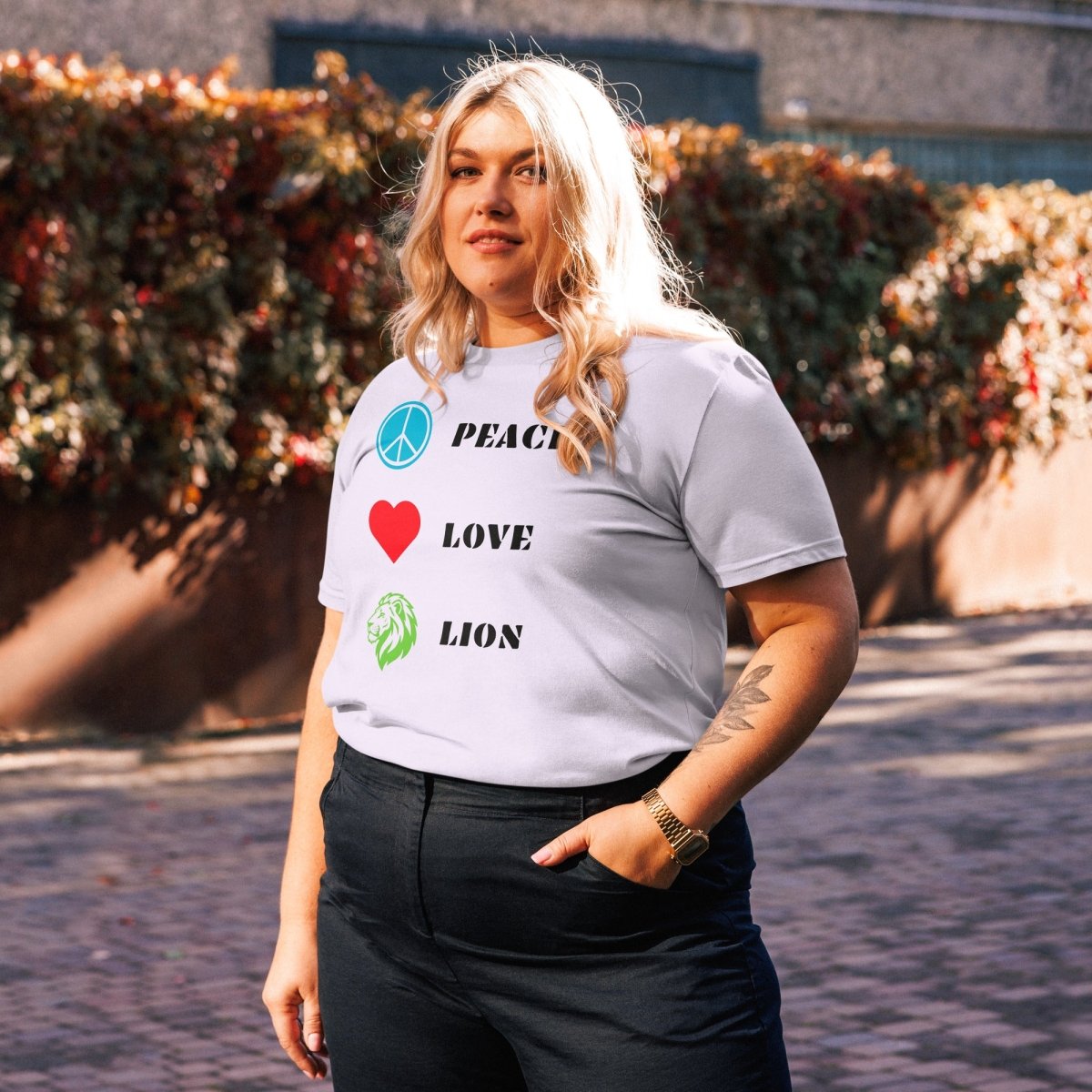 T-shirt Bio | Peace Love Lion - Felpatee - t-shirt durable - Felpatee