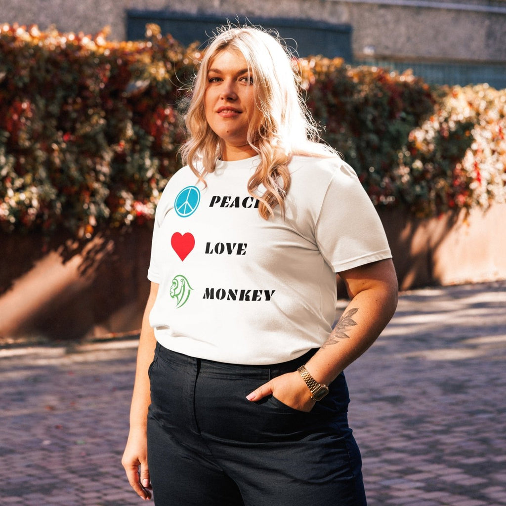 T-shirt Bio | Peace Love Monkey - Felpatee - t-shirt durable - Felpatee