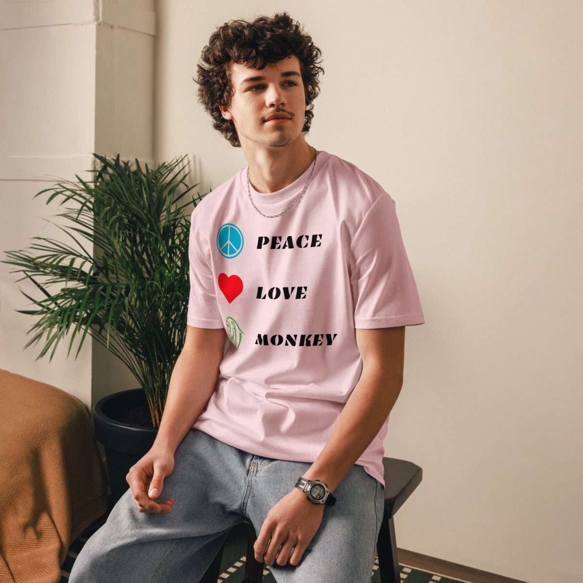 T-shirt Bio | Peace Love Monkey - Felpatee - t-shirt durable - Felpatee