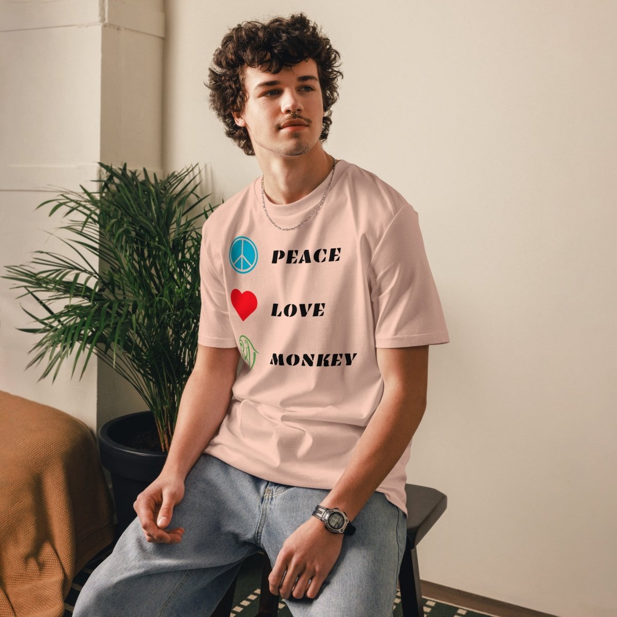 T-shirt Bio | Peace Love Monkey - Felpatee - t-shirt durable - Felpatee