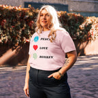 T-shirt Bio | Peace Love Monkey - Felpatee - t-shirt durable - Felpatee