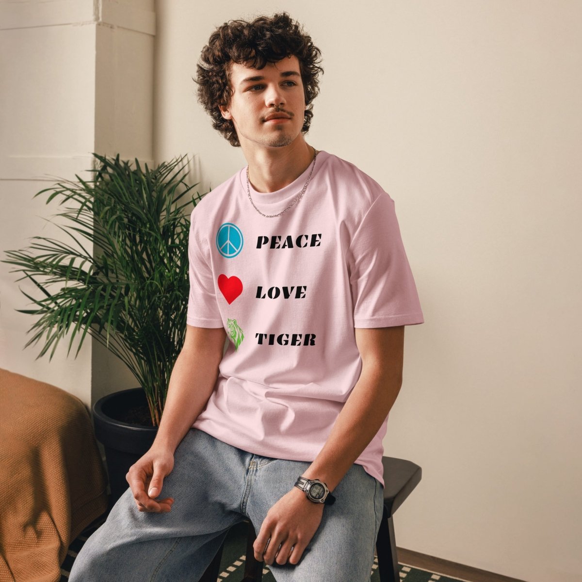 T-shirt Bio | Peace Love Tiger - Felpatee - t-shirt durable - Felpatee