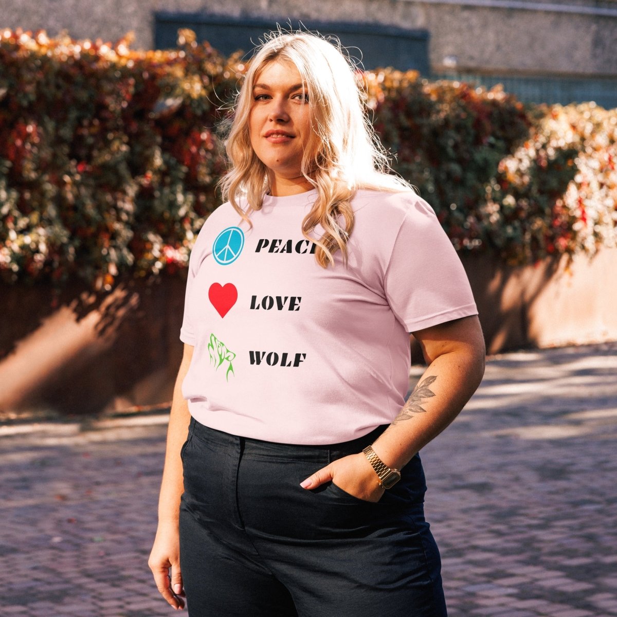 T-shirt Bio | Peace Love Wolf - Felpatee - t-shirt durable - Felpatee