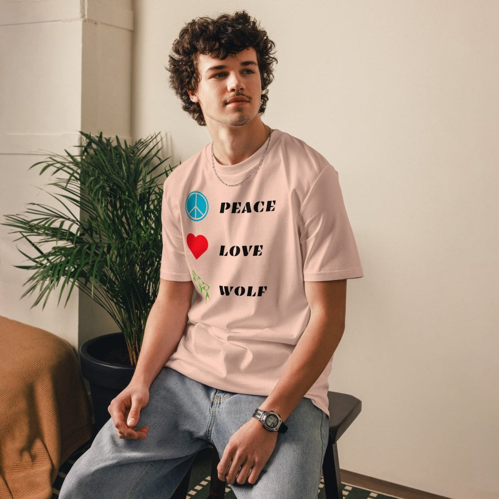 T-shirt Bio | Peace Love Wolf - Felpatee - t-shirt durable - Felpatee