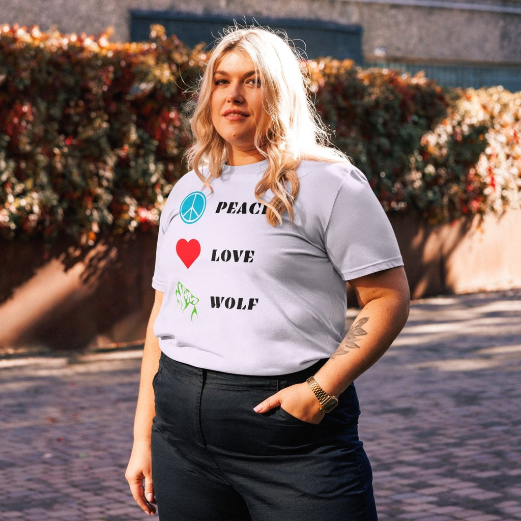 T-shirt Bio | Peace Love Wolf - Felpatee - t-shirt durable - Felpatee