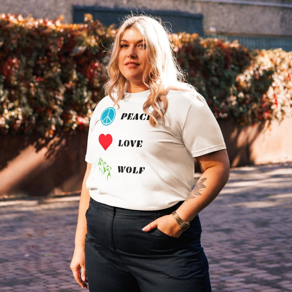 T-shirt Bio | Peace Love Wolf - Felpatee - t-shirt durable - Felpatee