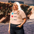 T-shirt Bio | Peace Love Wolf - Felpatee - t-shirt durable - Felpatee