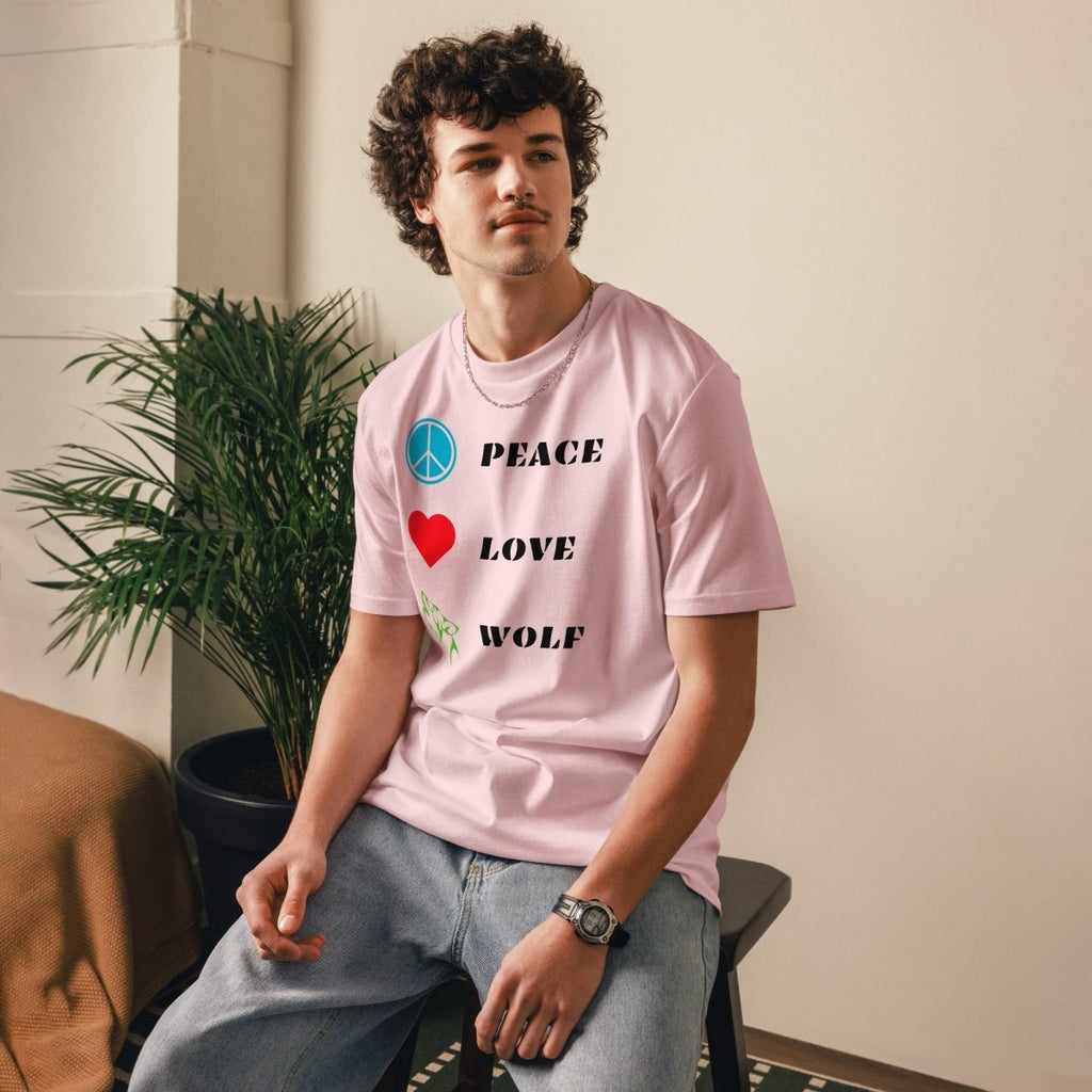 T-shirt Bio | Peace Love Wolf - Felpatee - t-shirt durable - Felpatee