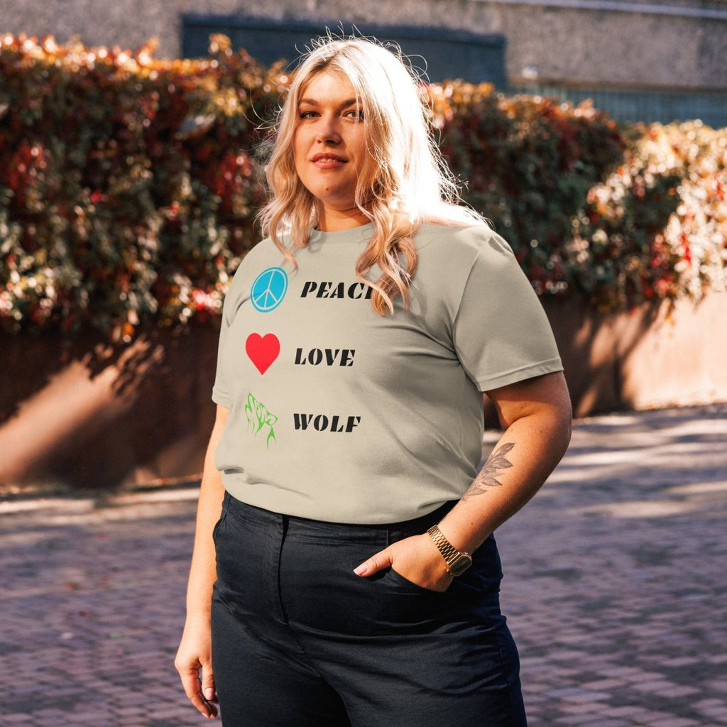 T-shirt Bio | Peace Love Wolf - Felpatee - t-shirt durable - Felpatee