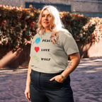 T-shirt Bio | Peace Love Wolf - Felpatee - t-shirt durable - Felpatee