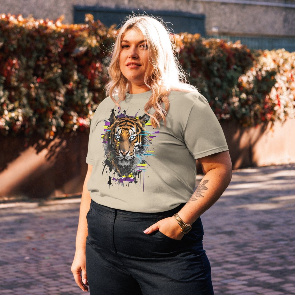 T-shirt Bio | Tigre Intense Effet Glitch Art - Felpatee - t-shirt durable - Felpatee