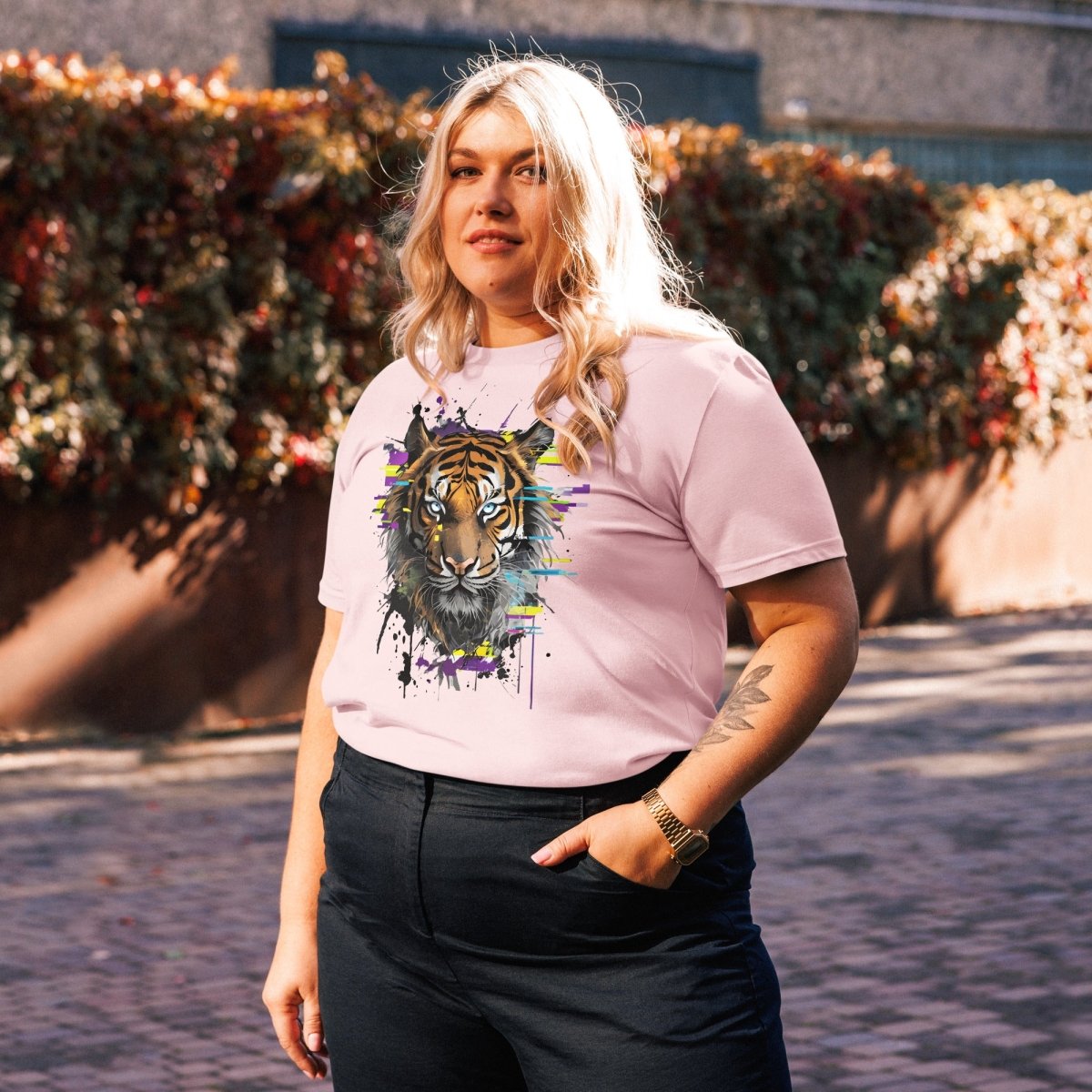 T-shirt Bio | Tigre Intense Effet Glitch Art - Felpatee - t-shirt durable - Felpatee