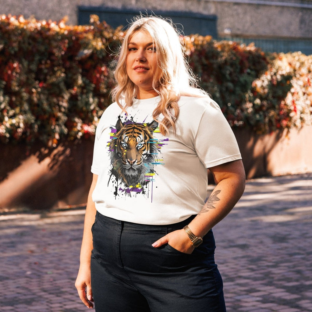 T-shirt Bio | Tigre Intense Effet Glitch Art - Felpatee - t-shirt durable - Felpatee