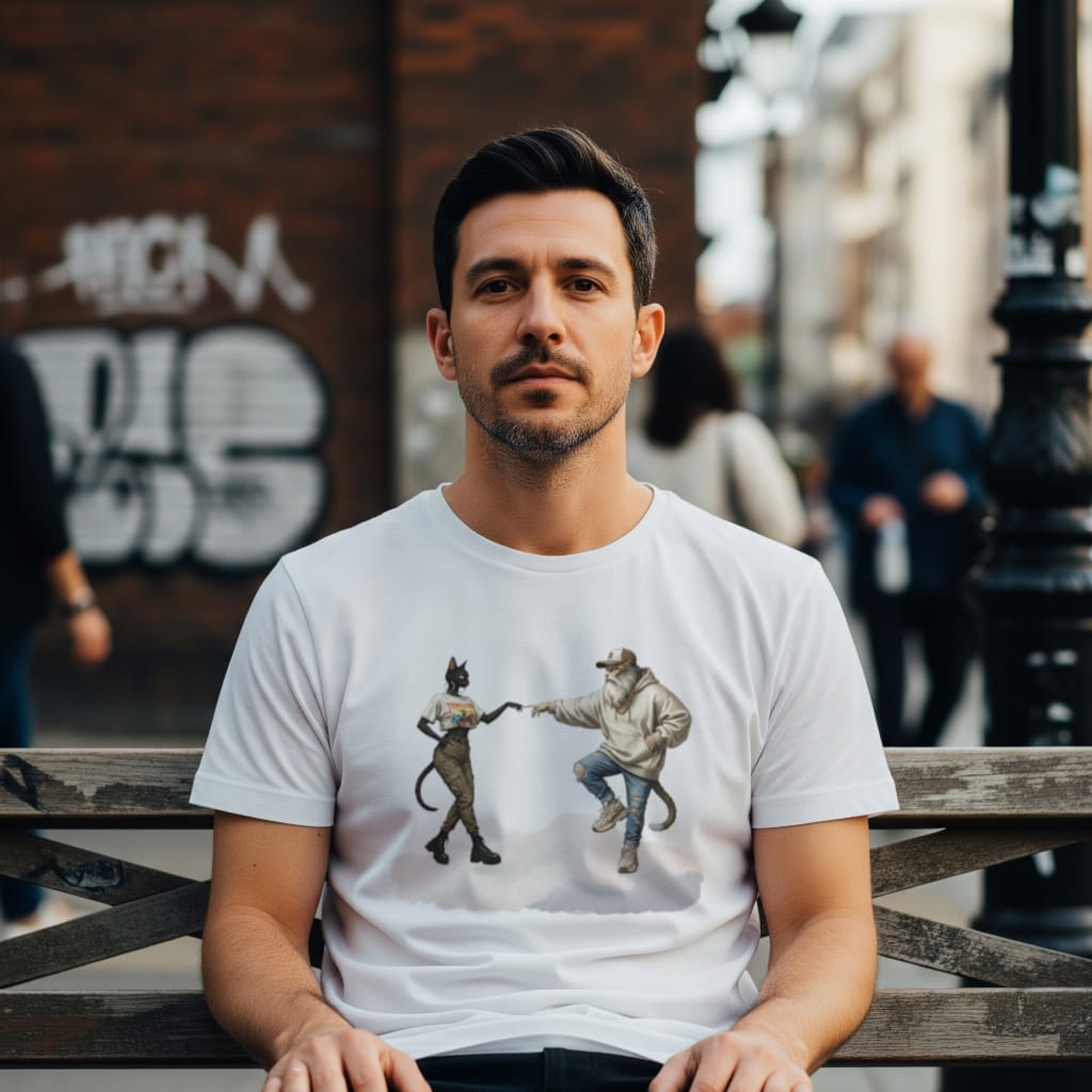 T-shirt Bio homme The Divine Feline - Cadeau Saint-Valentin chat