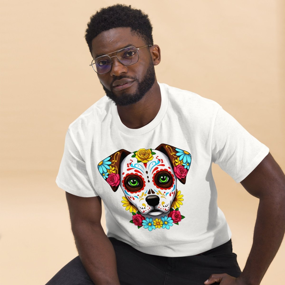 T-shirt Premium | Chien Calavera Fleuri - Felpatee - T-shirt Premium - Felpatee