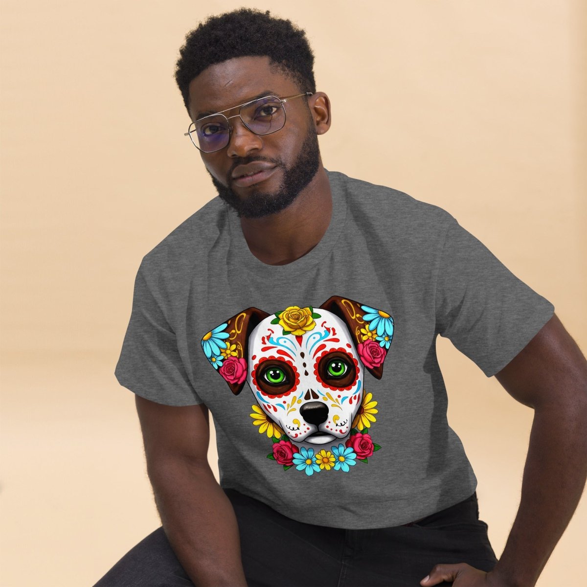 T-shirt Premium | Chien Calavera Fleuri - Felpatee - T-shirt Premium - Felpatee