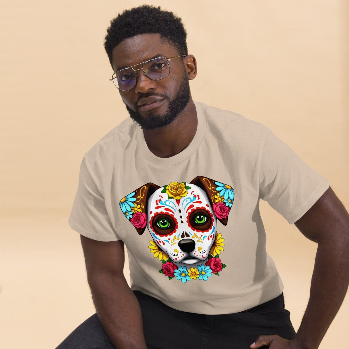 T-shirt Premium | Chien Calavera Fleuri - Felpatee - T-shirt Premium - Felpatee