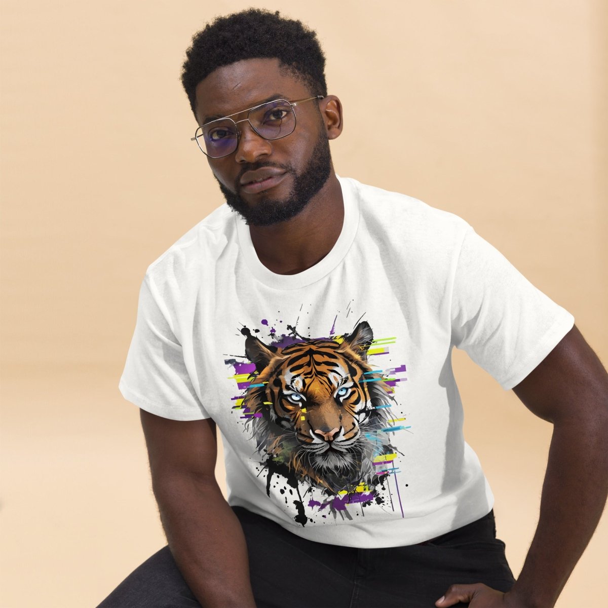 T-shirt Premium | Tigre Intense Effet Glitch Art - Felpatee - T-shirt Premium - Felpatee