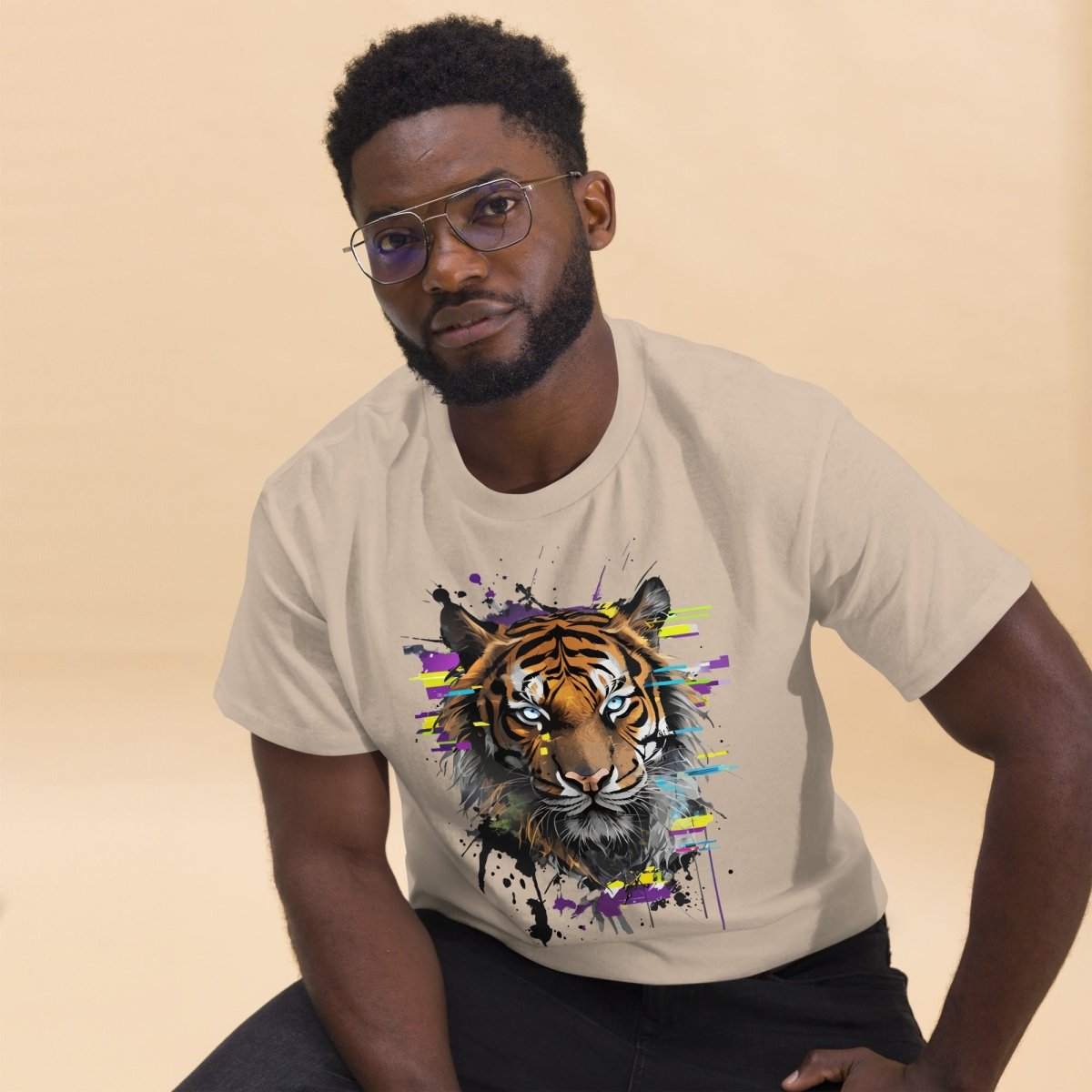 T-shirt Premium | Tigre Intense Effet Glitch Art - Felpatee - T-shirt Premium - Felpatee